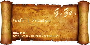 Gaál Zsombor névjegykártya